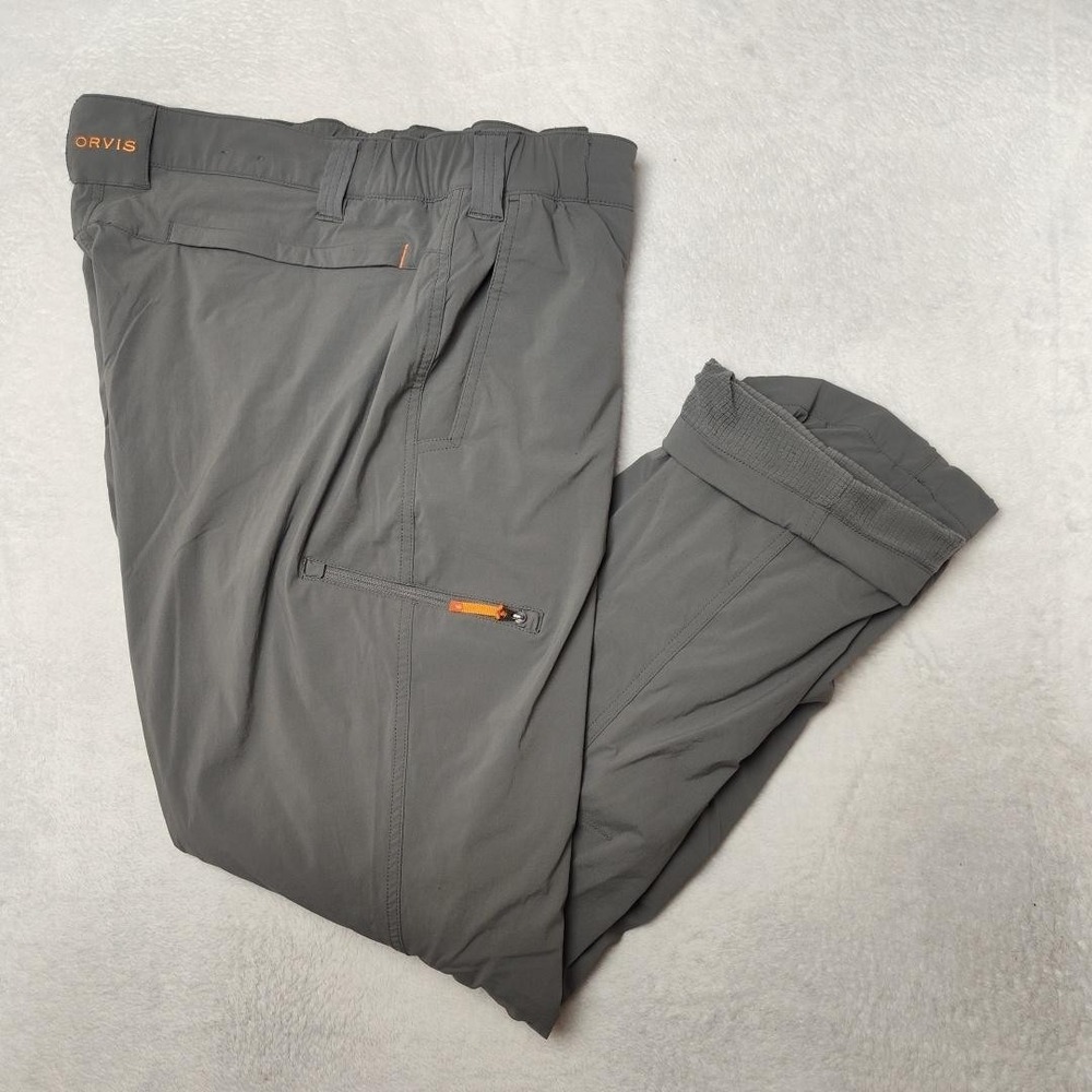 Orvis Pants Mens XL 38x32 Gray Fleece Lined Outdoor Hiking Travel Winter Work‎
